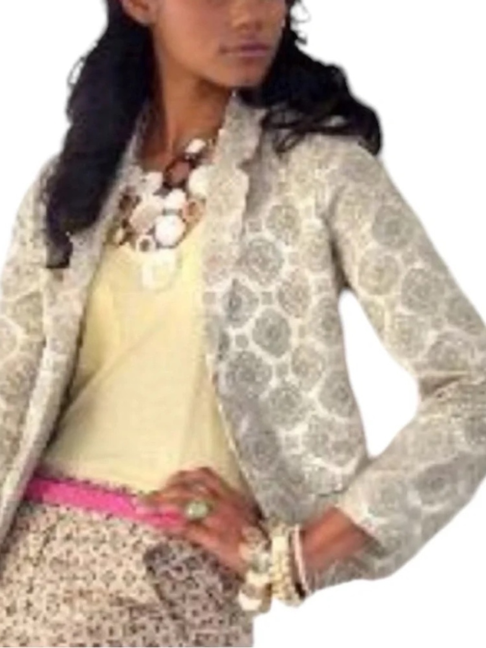 J.Crew Collection Metallic Medallion Blazer Size 4 Jenna Lyons Era Flawless!!